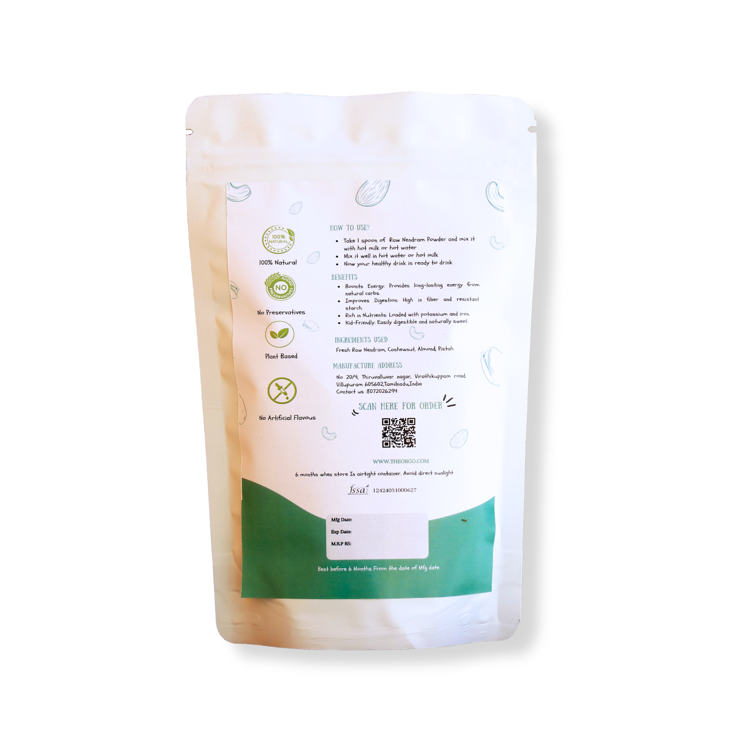Raw Nendram Powder | Natural Weight Gain Banana Powder
