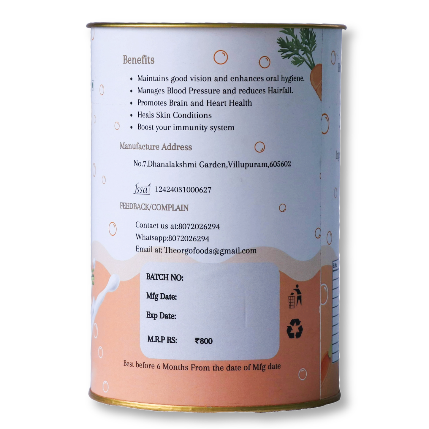 Carrot Malt Eyesight & Vision Drink