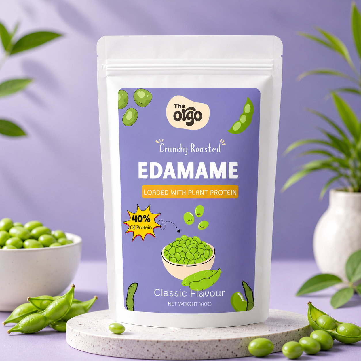 Classic Roasted Edamame - Vegan High-Protein Snack