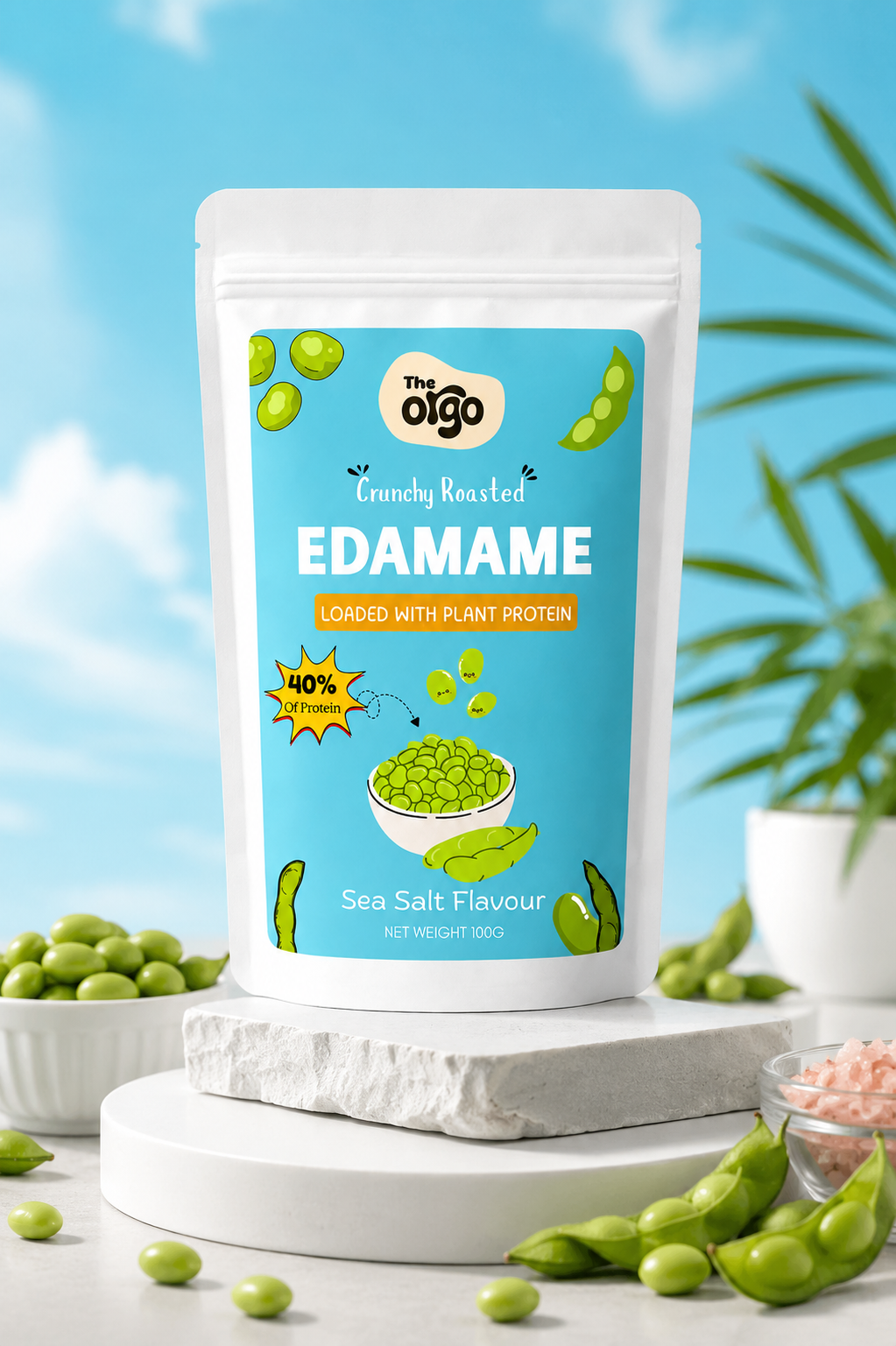 Sea Salt Flavour Roasted Edamame - Vegan High-Protein Snack